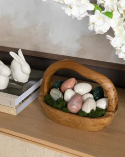 Organic Teak Wood Basket -Bloomingville Shop 20220105 Easter 007