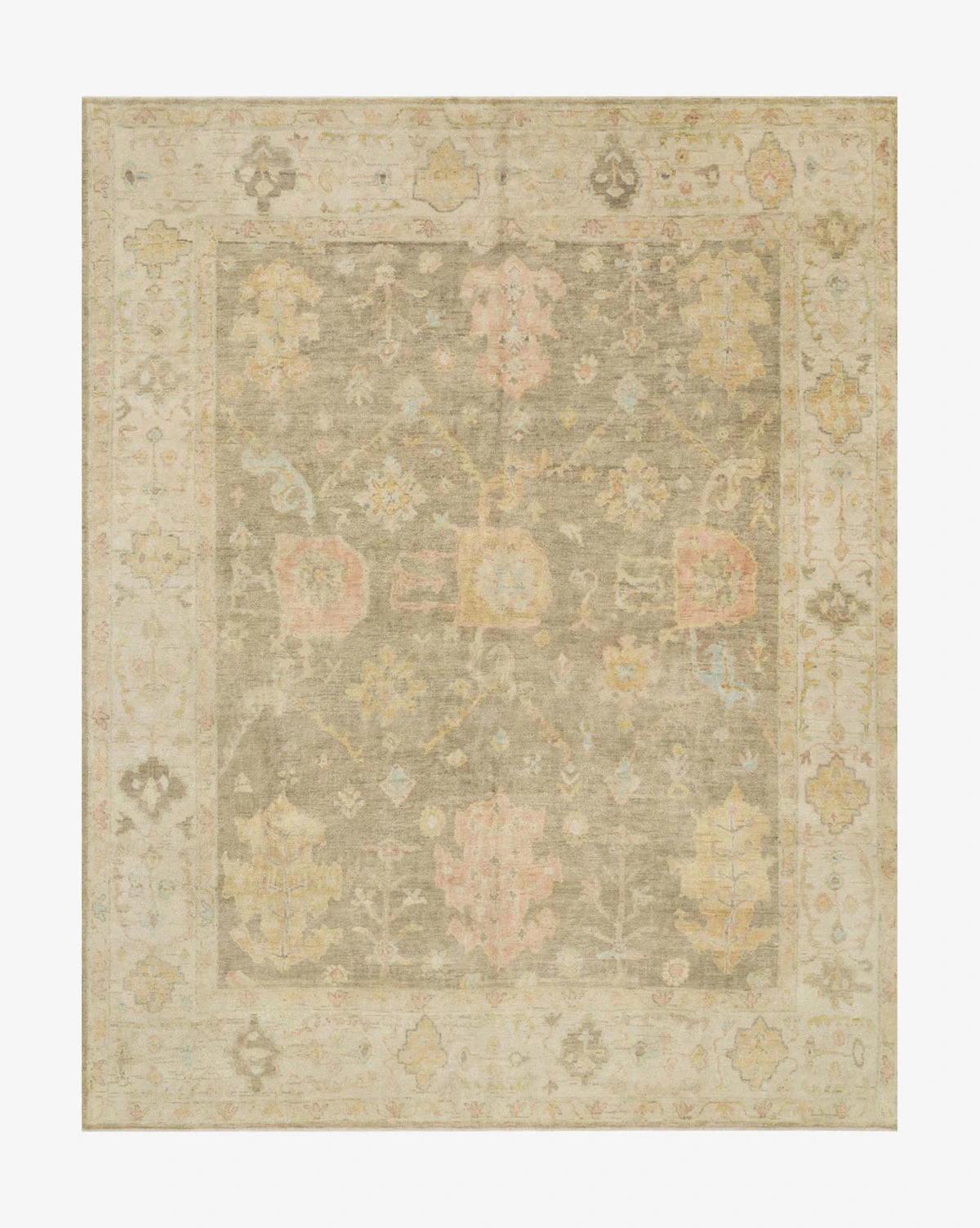 Clementina Moss Gray Hand-Knotted Wool Rug 1 Clementina Moss Gray Hand-Knotted Wool Rug