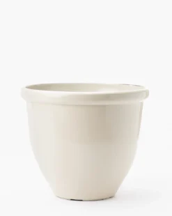 Glossy Cream Garden Pots (Set Of 3) -Bloomingville Shop GlossyCreamGardenPots MDCR1804 CRM SET3 M