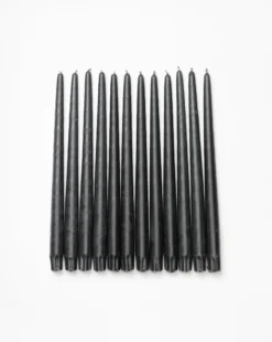 Gray Taper Candles (Set Of 12)