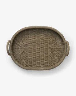 Graywash Wicker Tray