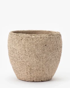 Halston Cement Basket -Bloomingville Shop HalstonCementBasket MDCR2647 NAT L