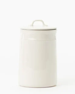 Handled Ceramic Canister -Bloomingville Shop HandledCeramicCanister MDCR2149 WHT L