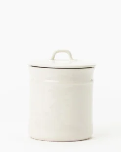 Handled Ceramic Canister -Bloomingville Shop HandledCeramicCanister MDCR2149 WHT S