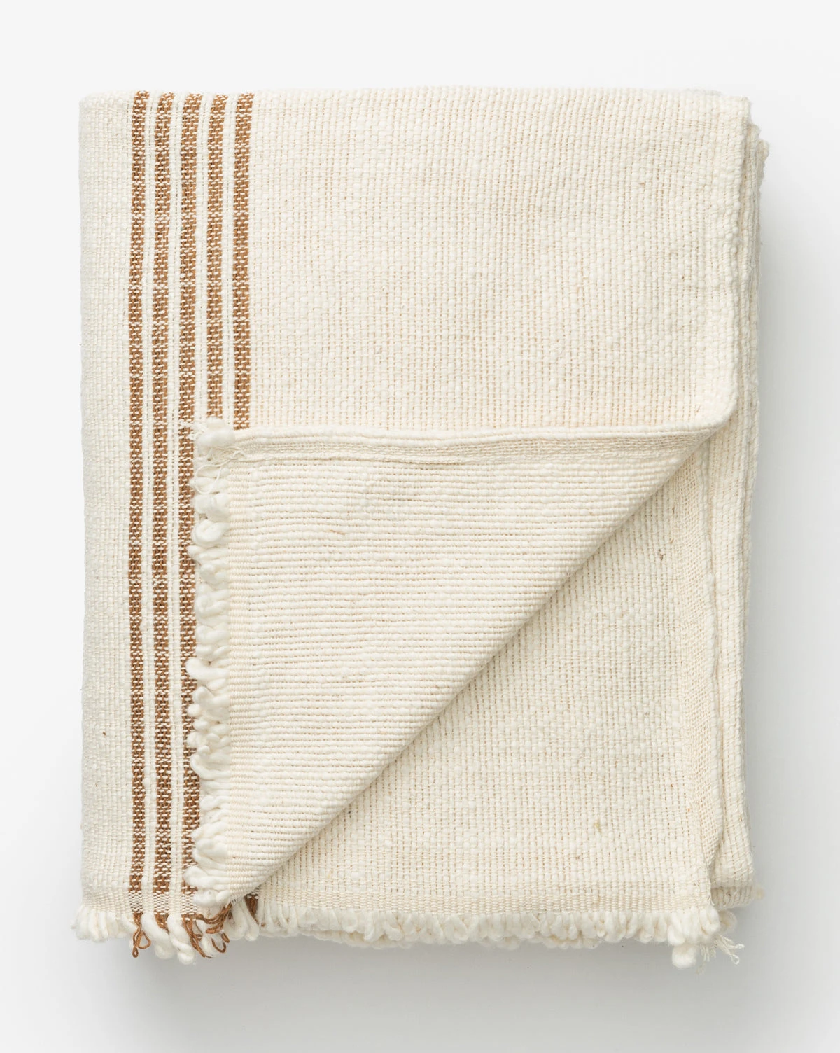 Helena Soft Fringe Camel & Cream Blanket 5 Helena Soft Fringe Camel & Cream Blanket - Image 5