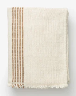 Helena Soft Fringe Camel & Cream Blanket