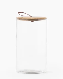 Leather Pull Lidded Jars 12 Leather Pull Lidded Jars -Bloomingville Shop LeatherPullLiddedJars MKTN0518 GLS L