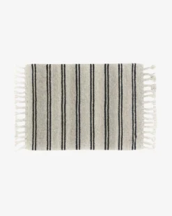 Soliel Handwoven Wool Rug 12 Soliel Handwoven Wool Rug -Bloomingville Shop MRUG0576 BLU 3x5 SolielFringeWovenRug