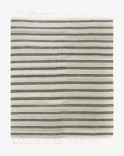 Soliel Handwoven Wool Rug 15 Soliel Handwoven Wool Rug -Bloomingville Shop MRUG0576 BLU 9x12 SolielFringeWovenRug