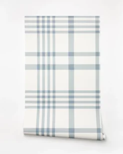 Rigby Plaid Print Wallpaper -Bloomingville Shop RigbyPlaidBLU