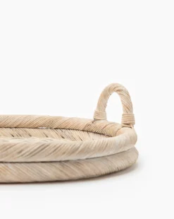 Round Wicker Tray -Bloomingville Shop RoundWickerTray MDCR2285 CRM OS D2