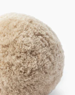 Sherpa Tan Ball Pillow 9 Sherpa Tan Ball Pillow -Bloomingville Shop SherpaTanBallPillow MPLW1285 TAN RD D1 T