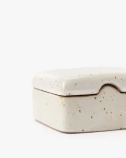 Stoneware Lidded Box -Bloomingville Shop StonewareLiddedBox MDCR2775 WHT OS D2 T