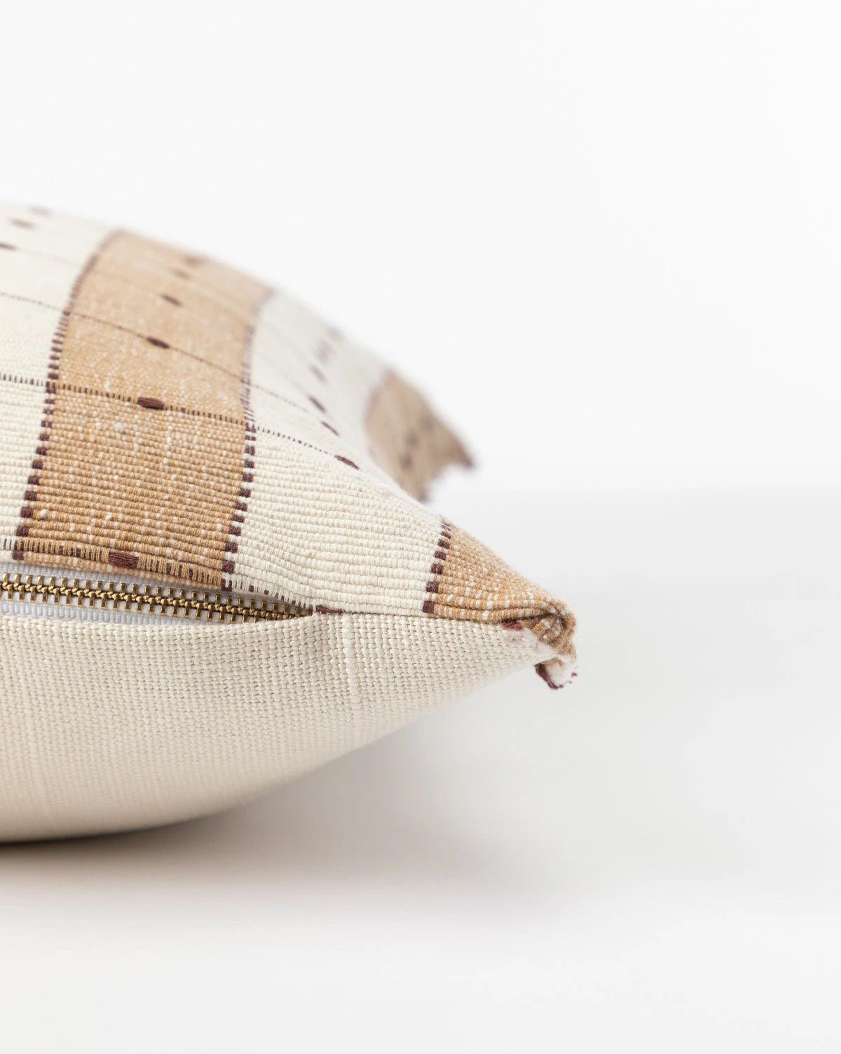 Vintage Tan Check Pillow Cover No. 2 2 Vintage Tan Check Pillow Cover No. 2 - Image 2