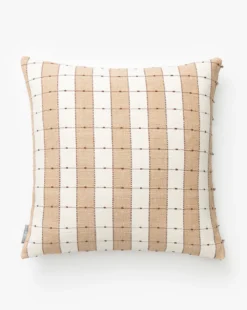 Vintage Tan Check Pillow Cover No. 2