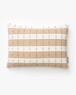 Vintage Tan Check Pillow Cover No. 6