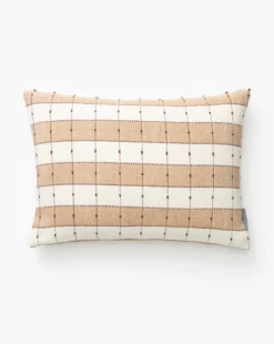 Vintage Tan Check Pillow Cover No. 7