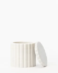 White Marble Canister -Bloomingville Shop WhiteMarbleCanister 1
