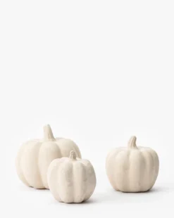 White Paper Mache Pumpkin