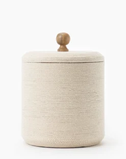 Wrapped Lidded Container -Bloomingville Shop WrappedLiddedContainer MDCR2404 NAT L