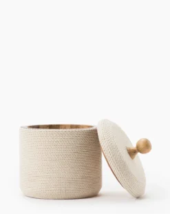 Wrapped Lidded Container -Bloomingville Shop WrappedLiddedContainer MDCR2404 NAT S D1